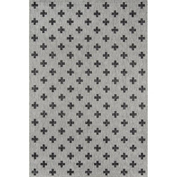 Umbria Polypropylene Gray/Black Rug