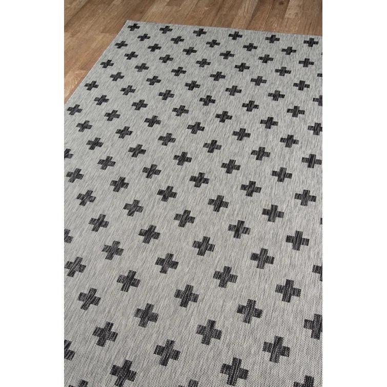 Umbria Polypropylene Gray/Black Rug