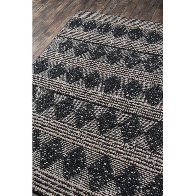 2'x3' Andes Alisa Accent Rug Charcoal - Momeni: Modern Geometric Wool & Viscose, Medium Pile, Handmade Rectangle Rug