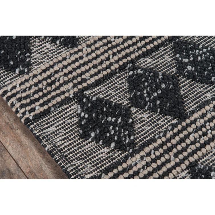 2'x3' Andes Alisa Accent Rug Charcoal - Momeni: Modern Geometric Wool & Viscose, Medium Pile, Handmade Rectangle Rug