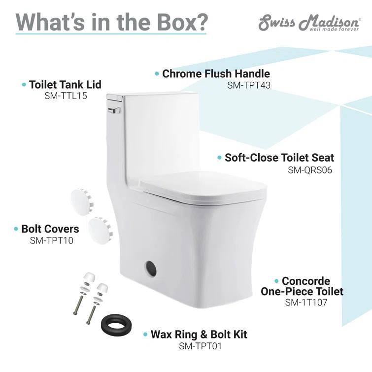 Concorde One-Piece Square Toilet Dual-Flush 1.1/1.6 gpf