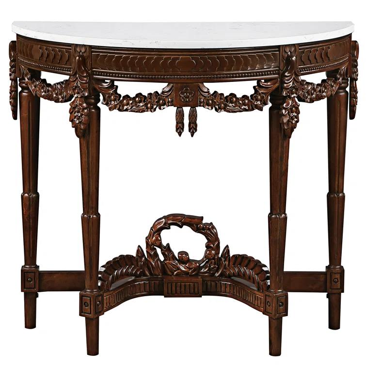 Chateau 34'' Genuine Marble Console Table