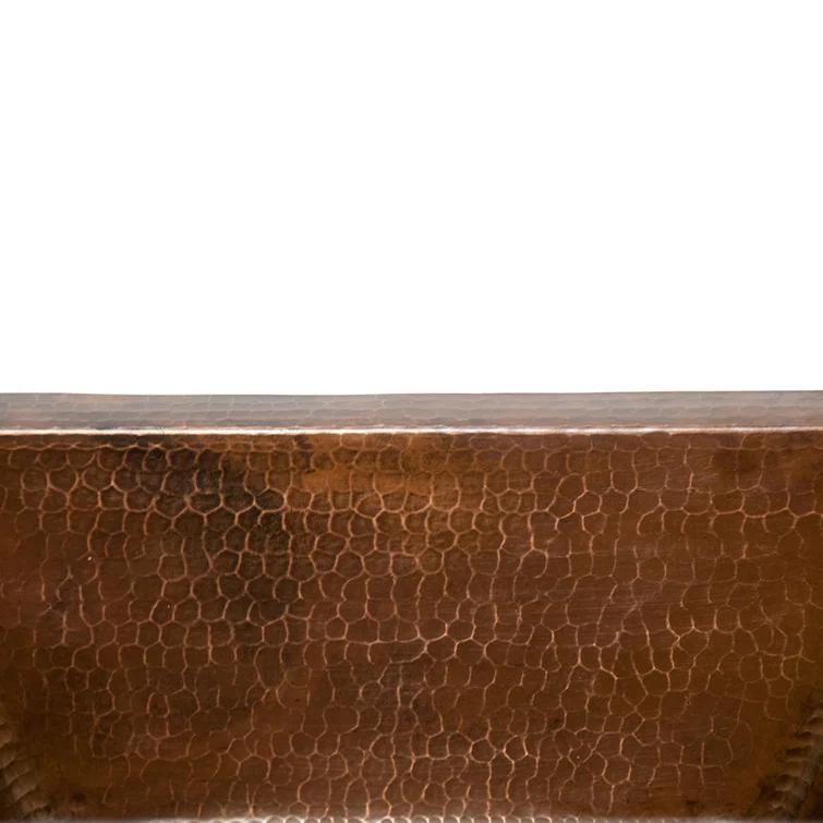 17" Rectangle Hammered Copper Bathroom Sink