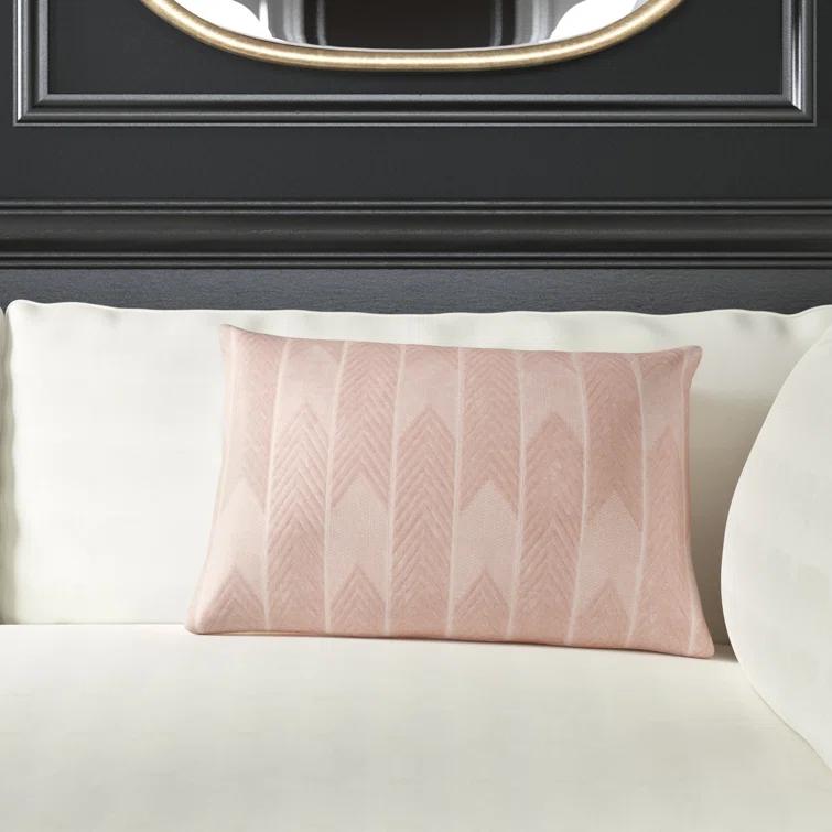 Floretta Embroidered Cotton Lumbar Throw Pillow