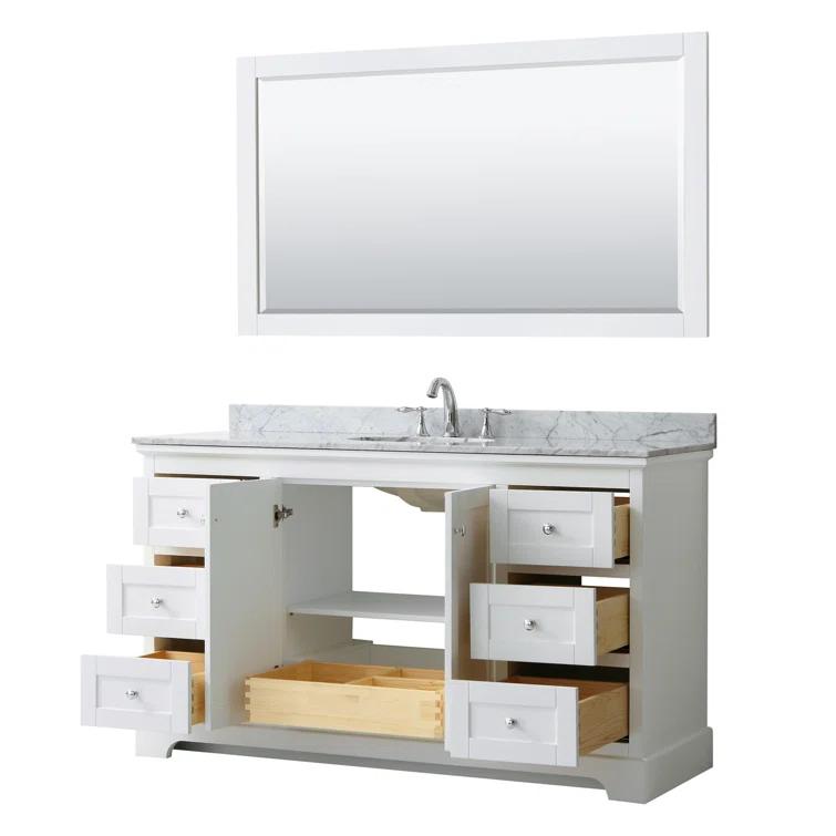 Wyndham Collection Avery 60" Single Bathroom Vanity Set with Mirror & Reviews | Wayfair