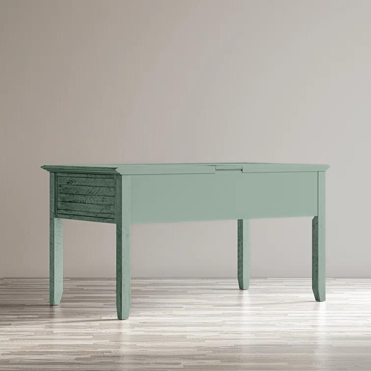 Jofran Rustic Shores Coastal Style Distressed Acacia USB Charging Desk