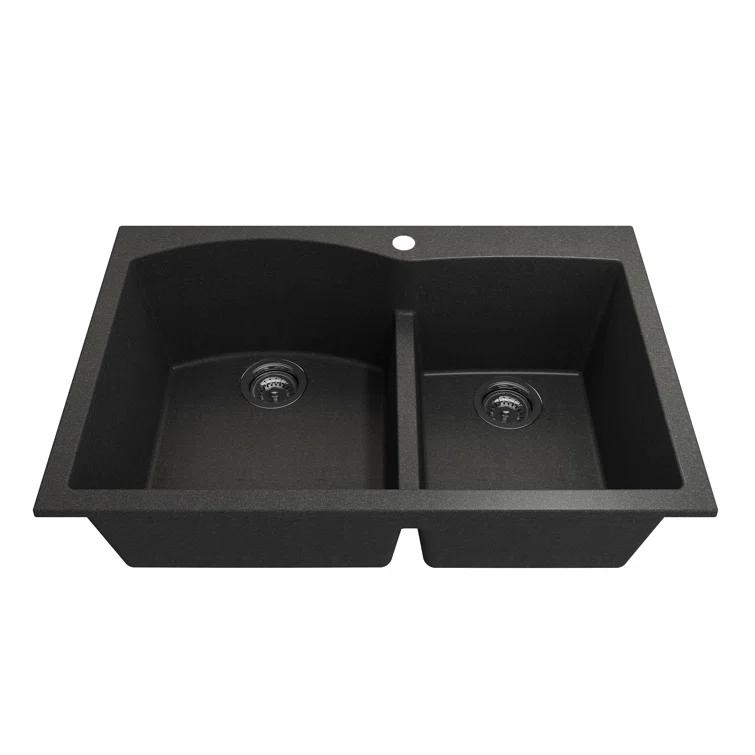 Campino 33'' L Double Bowl Granite Kitchen Sink