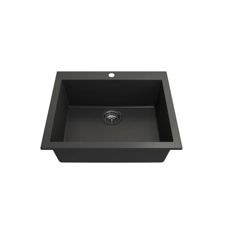 Campino 24'' L Single Bowl Granite Kitchen Sink
