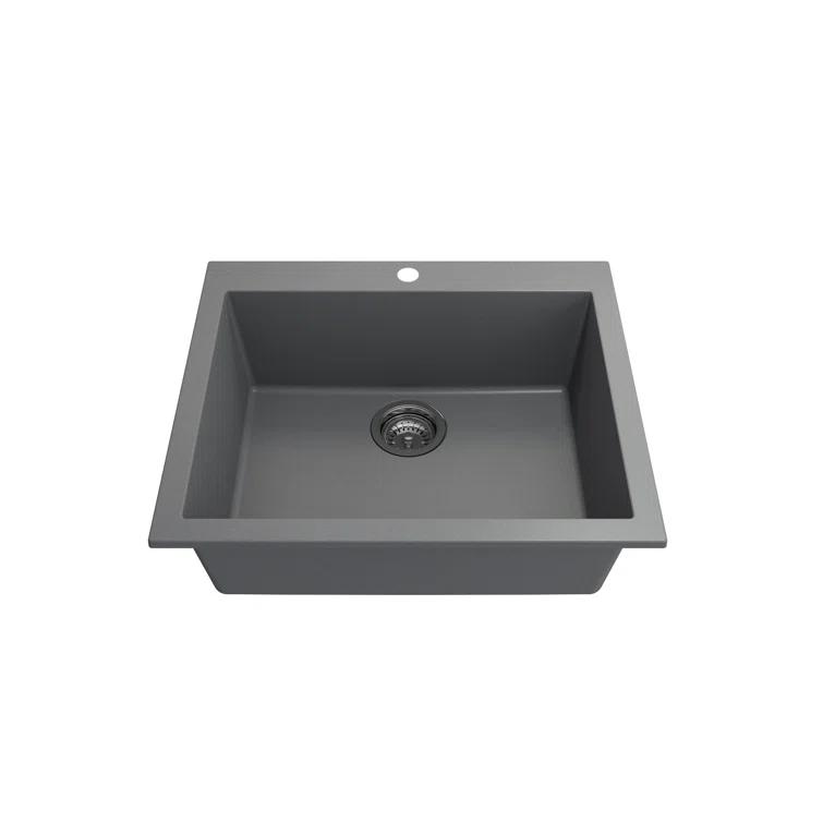 Campino 24'' L Single Bowl Granite Kitchen Sink