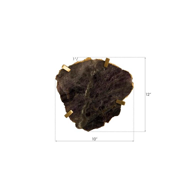 Purple Quartz and Brass 10" Contemporary Wall Tile