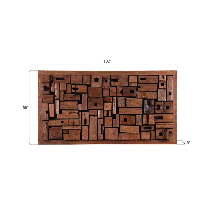 Asken Large Reclaimed Wood Contemporary Wall Art