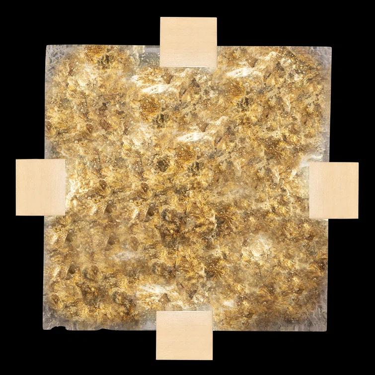 Terra 16.75" Gold Glass LED Flush Mount Light