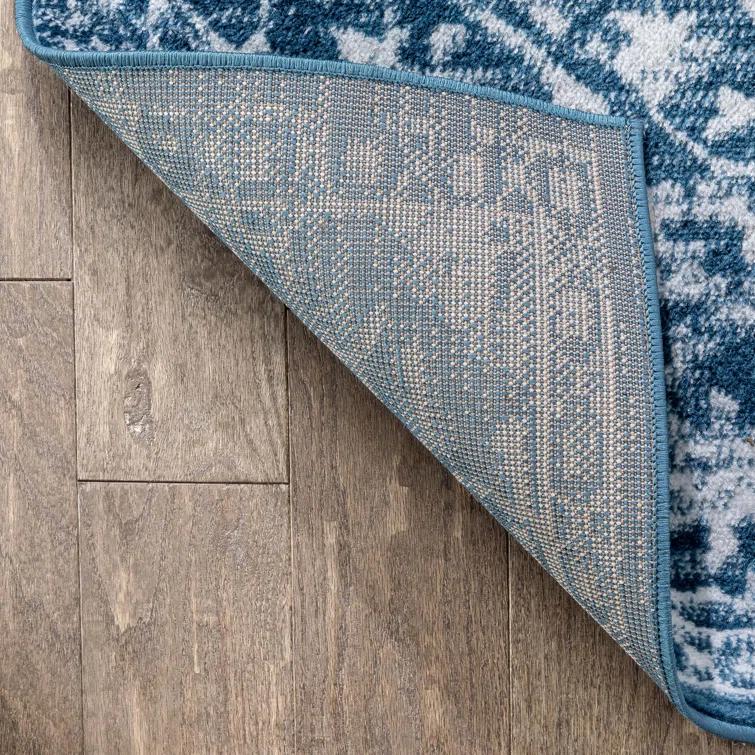 Dazzle Floral Vintage Bohemian Medallion Light Blue Rug