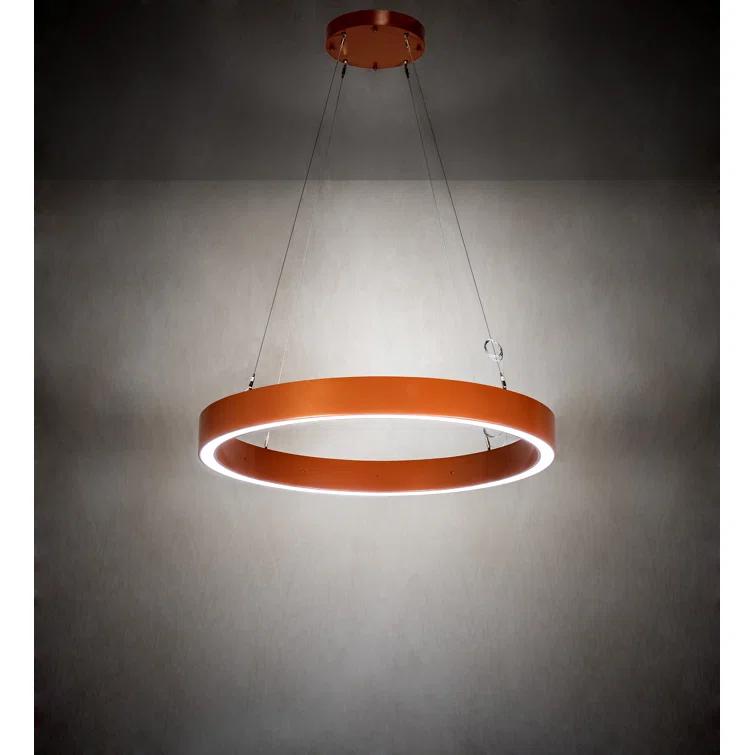 Anillo - Light Copper Metallic LED Unique/Statement Pendant