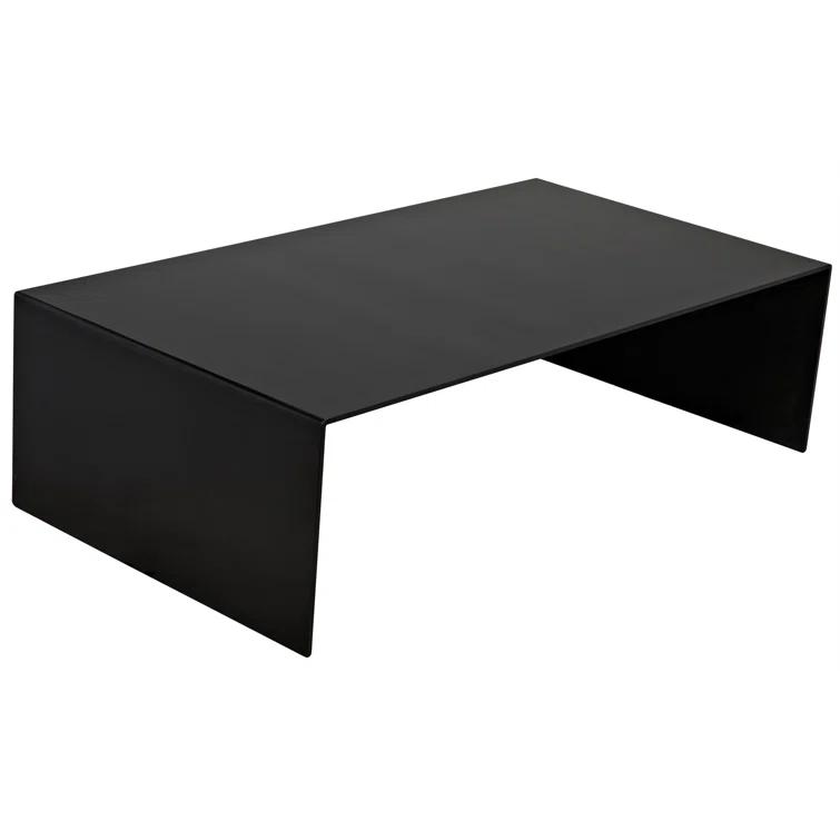 Black Rectangular Steel Industrial Coffee Table
