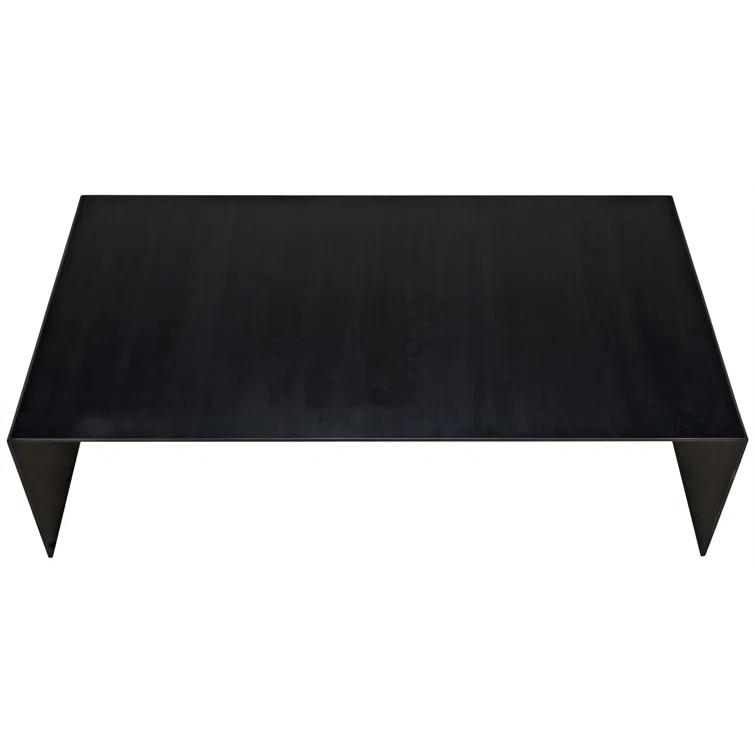 Black Rectangular Steel Industrial Coffee Table