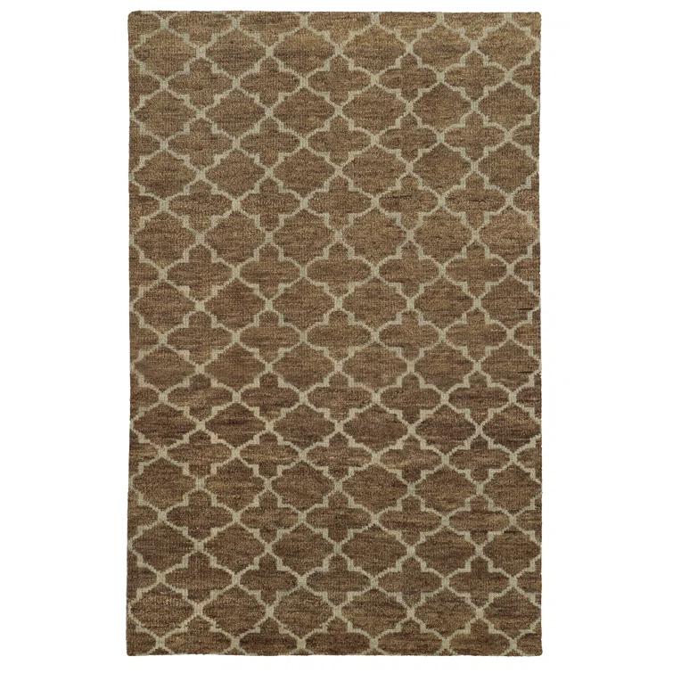 Maddox Geometric Hand-Knotted Wool Brown/Beige Area Rug