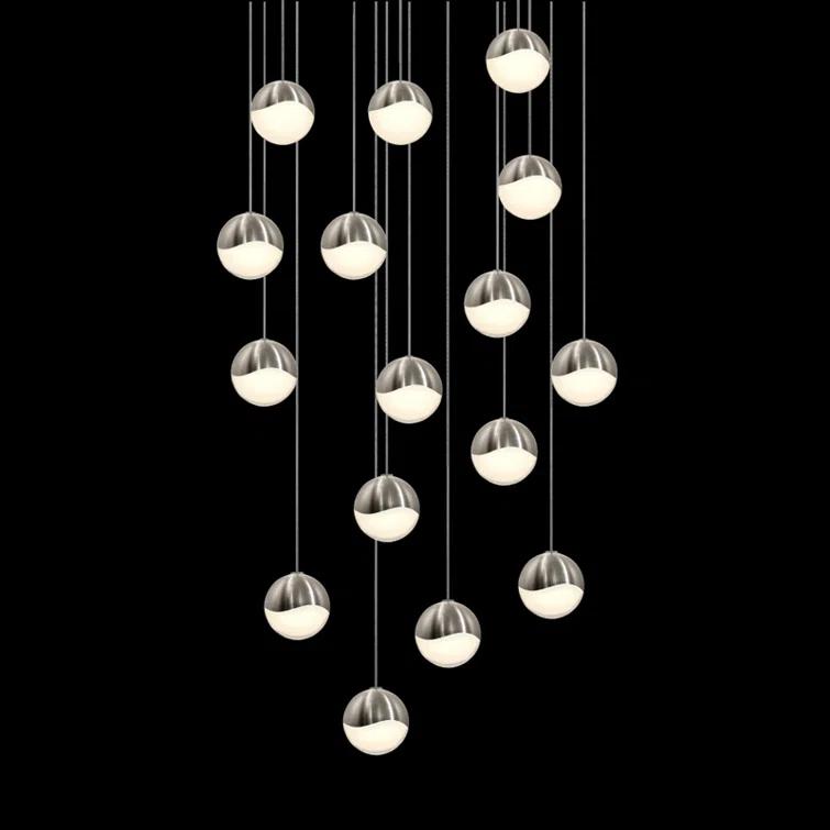Satin Nickel 23.75" Square LED Pendant Light, Energy Star Certified