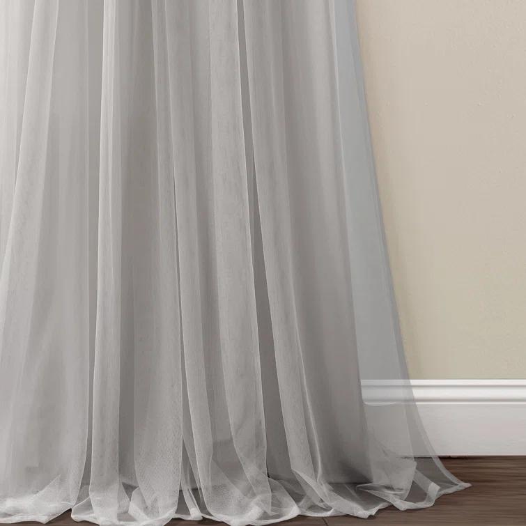 Lush Decor Polyester Semi Sheer Curtain Pair (Set of 2)