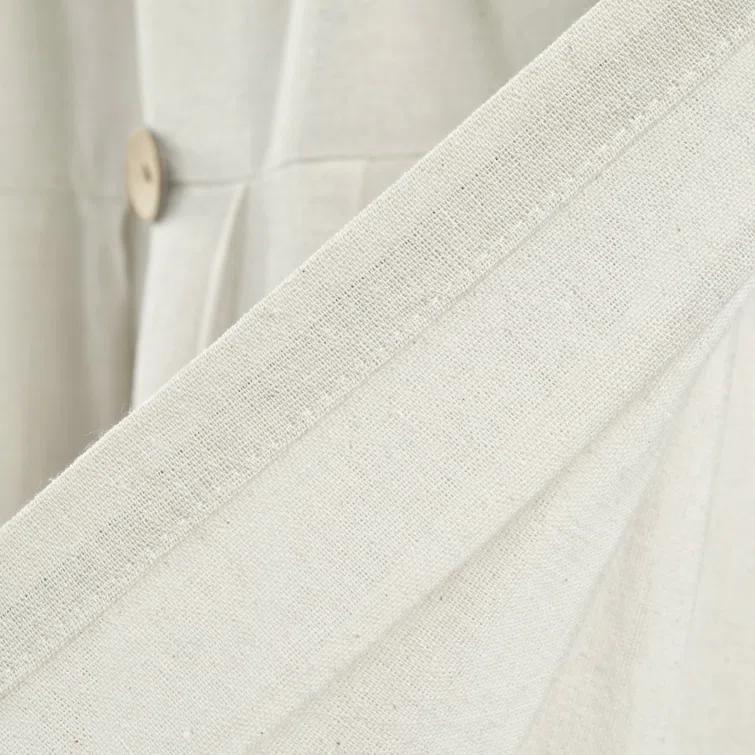 Lush Decor Linen Button Cotton Blend Tailored Window Valance