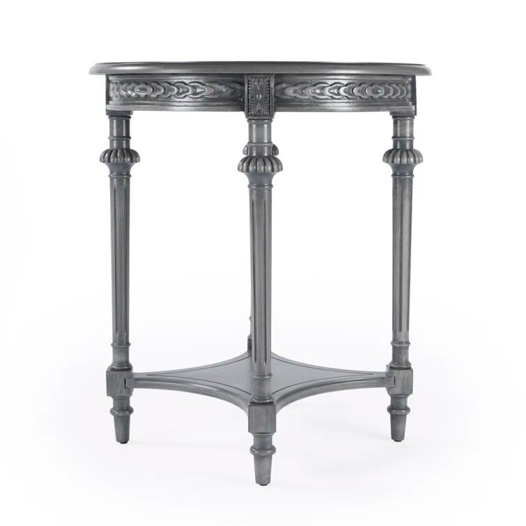 Butler Hellinger Round Gray Wood Lamp Table