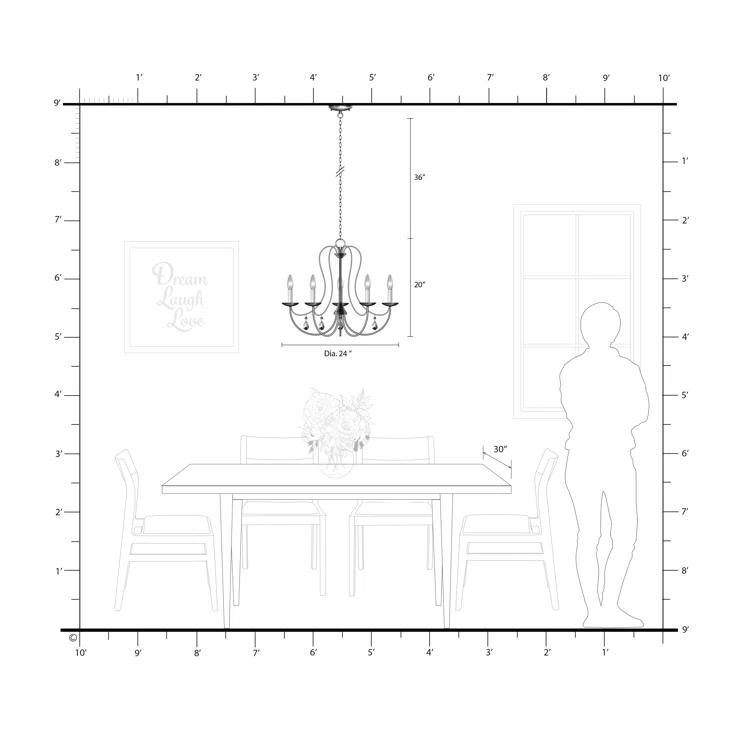 Gaiwan 5 - Light Dimmable Classic / Traditional Chandelier