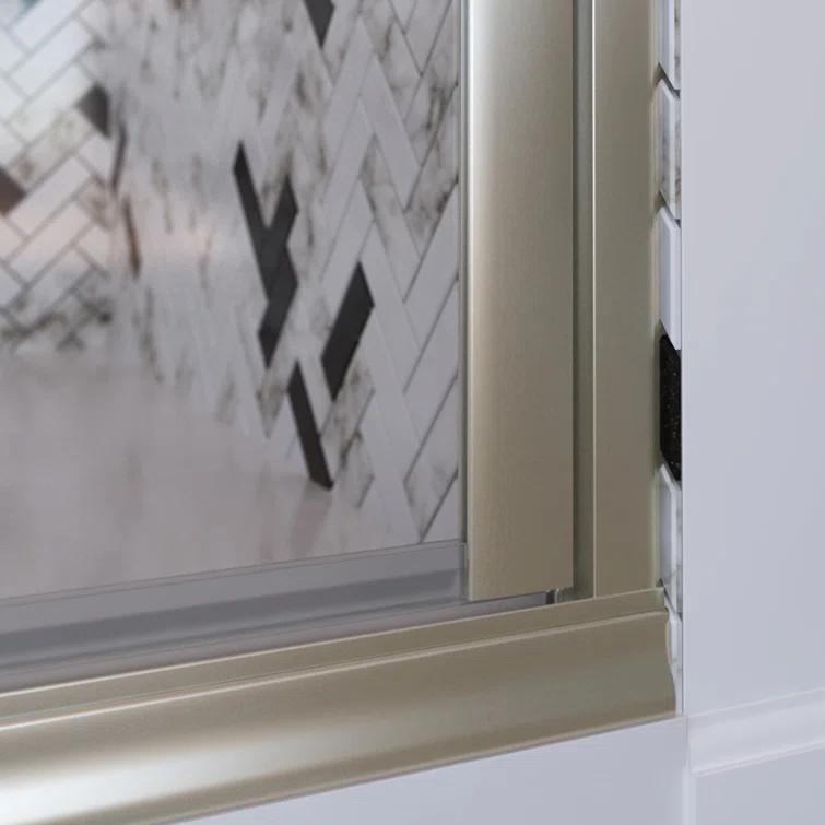 Distinctive Elite 58.06" W x 71.38" H Hinged Semi-Frameless Shower Door