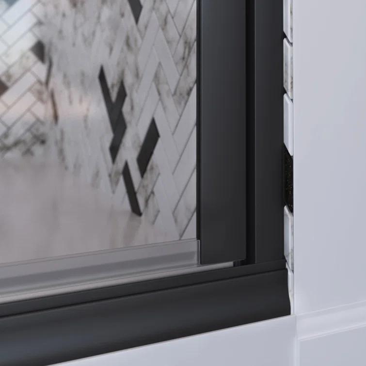 Distinctive Elite 43.06" W x 71.38" H Hinged Semi-Frameless Shower Door