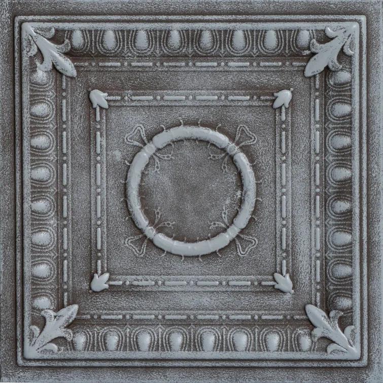 Romanesque Wreath 1.6 ft. x 1.6 ft. Polystyrene Glue-up Ceiling Tile