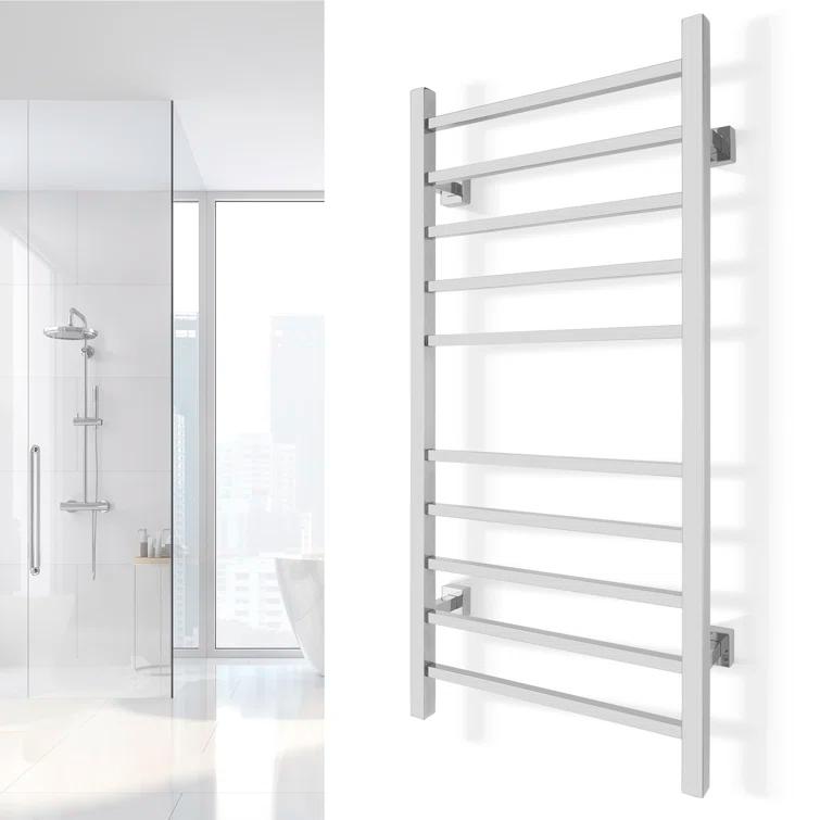 WarmlyYours TW-MT-10PS-HP Metropolitan Electric Wall-mounted Towel Warmer, Polished, 10 Bars, Dual Connection