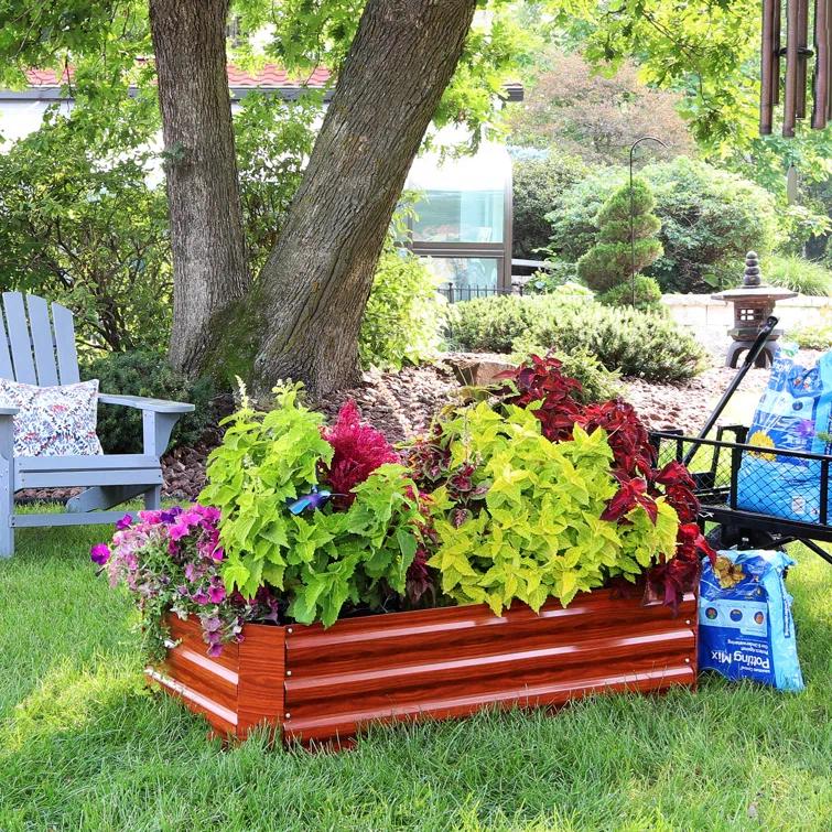 Ippolito Rectangular Galvanized Steel Raised Garden Bed