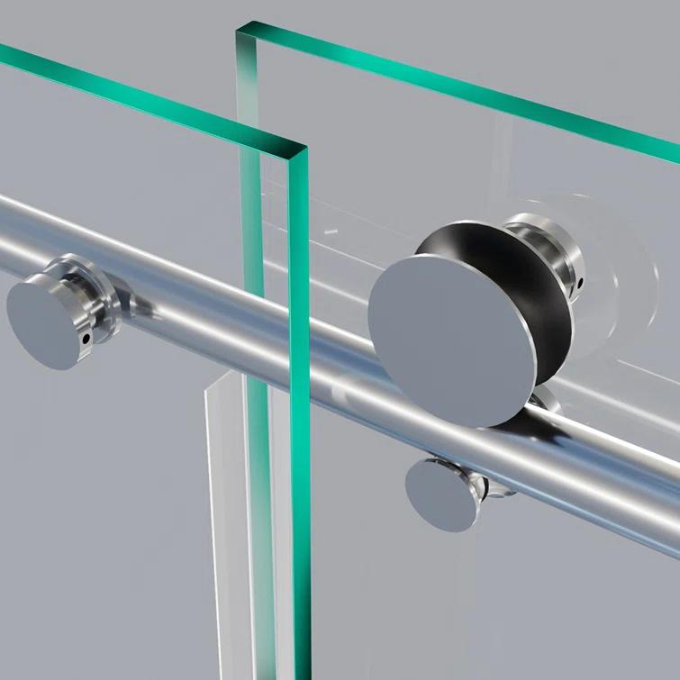 Eclipse 56" W x 74" H Single Sliding Frameless Shower Door