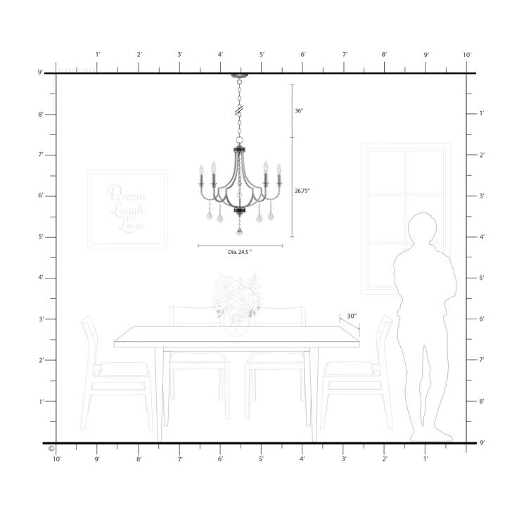 Dedric 5 - Light Dimmable Classic / Traditional Chandelier