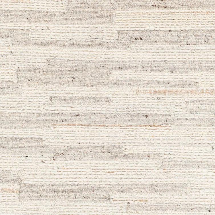 Gray Rectangular Handmade Wool and Viscose Area Rug, 8'10" x 12'
