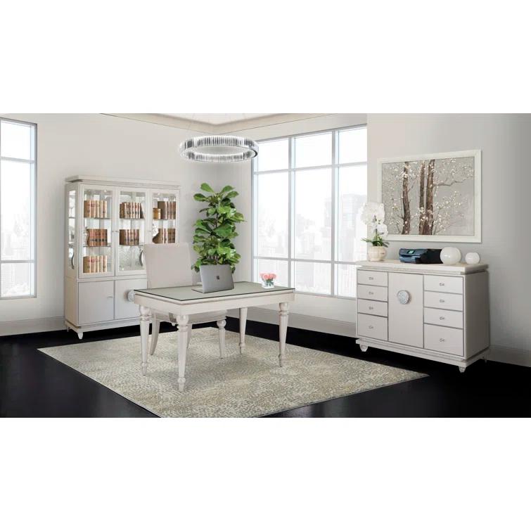 Glimmering Heights China Cabinet with LED Lighting - Ivory