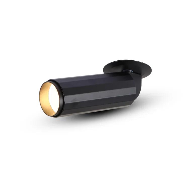 VONN Lighting VMDL004101A008BL Orbit Integrated LED ETL Certified Adjustable Flush Mounted Spotlight, Beam Angle 36, Black