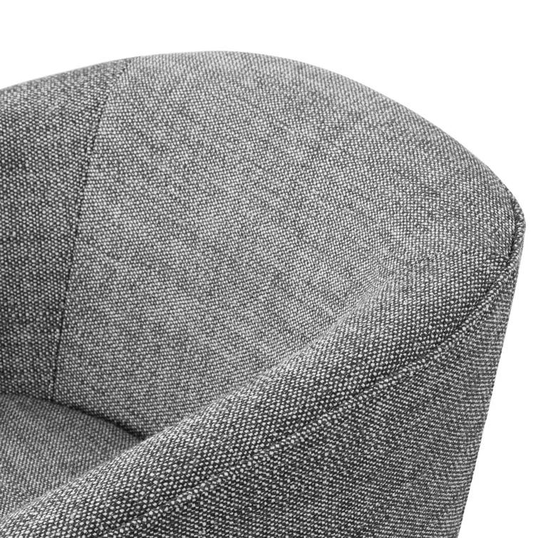 Barron Smoke Leather Barrel Chair with S-Spring Seat