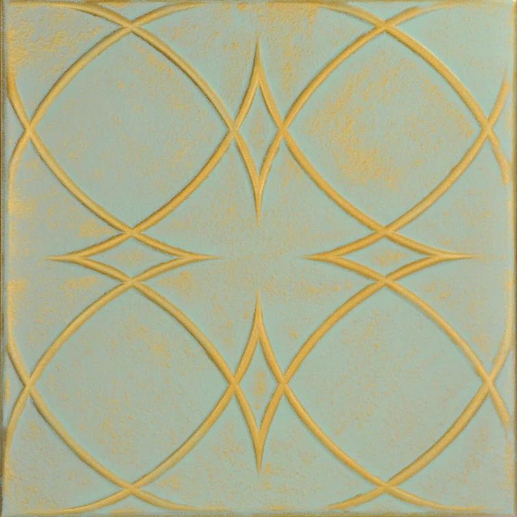 Circles and Stars 1.6 ft. x 1.6 ft. Polystyrene Glue-up Ceiling Tile