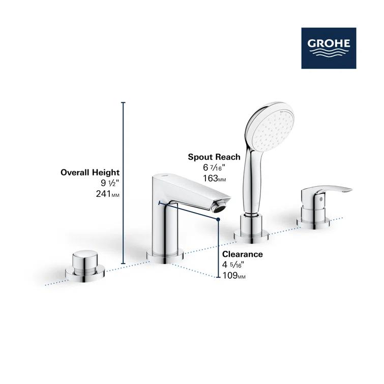 Eurosmart Single Handle Deck Mount Roman Tub Faucet Trim
