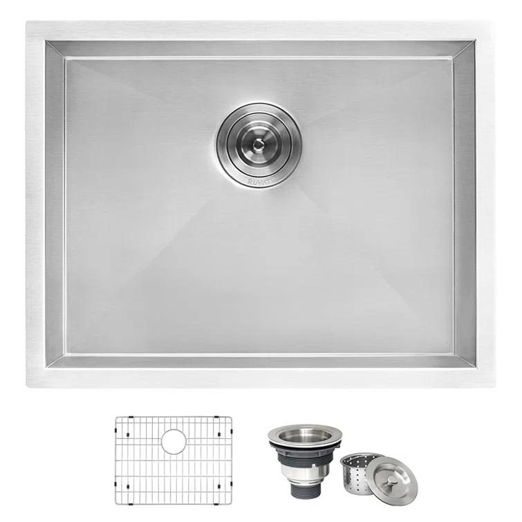Ruvati 21" x 18" x 12" Deep Laundry Utility Sink Undermount 16 Gauge Stainless Steel