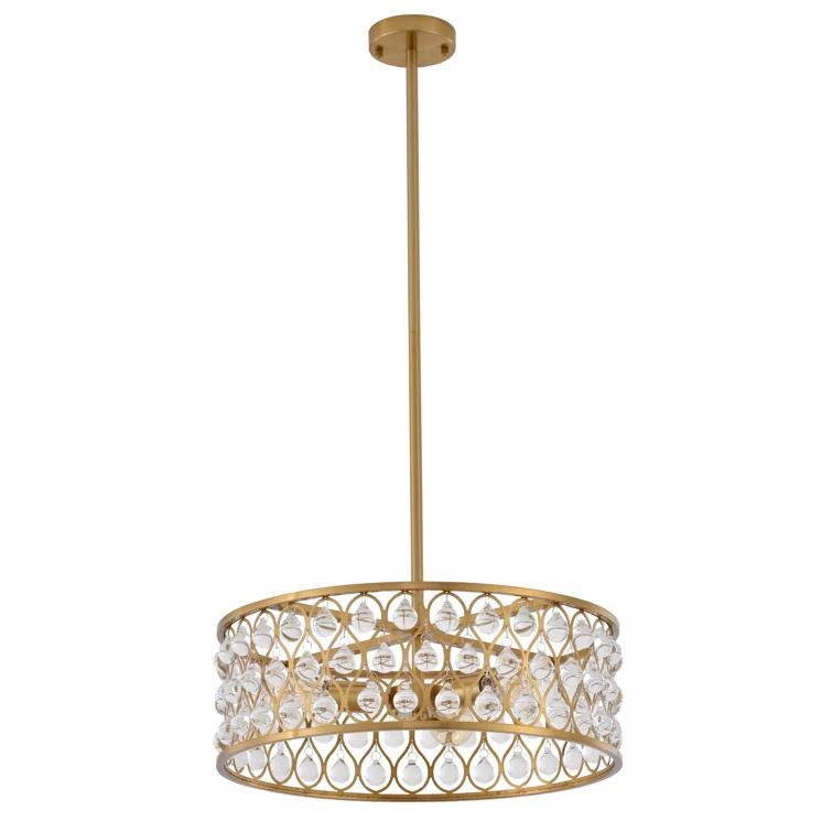 Kridia 3 Light Black Metal Frame Chandelier With Crystal Accents