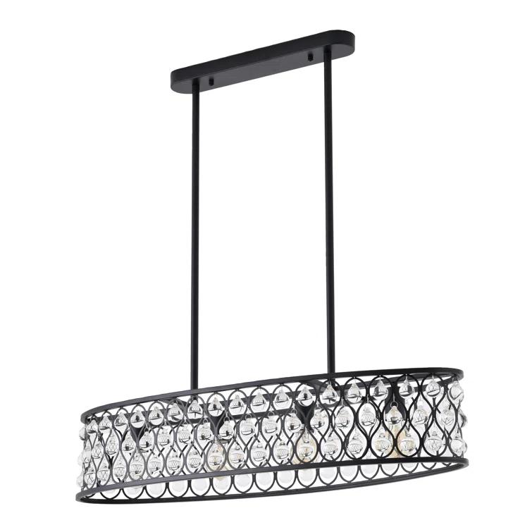 Giolou 4-Light Gold Chandelier With Crystal Accent Shade