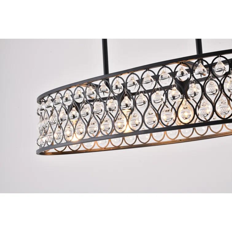 Giolou 4-Light Gold Chandelier With Crystal Accent Shade