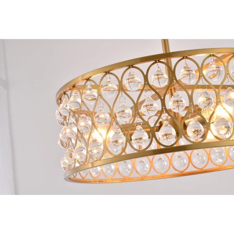 Kridia 3 Light Black Metal Frame Chandelier With Crystal Accents
