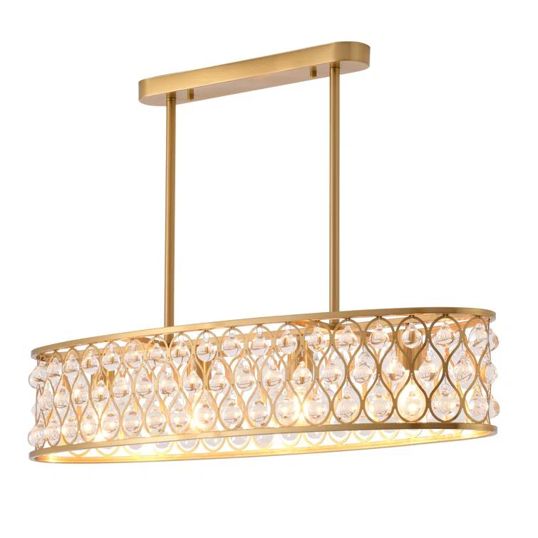 Giolou 4-Light Gold Chandelier With Crystal Accent Shade