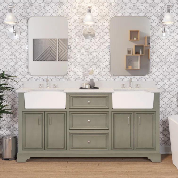 Emiliano 72'' Double Bathroom Vanity with Top