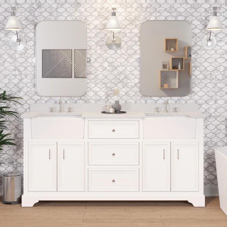 Emiliano 72'' Double Bathroom Vanity with Top