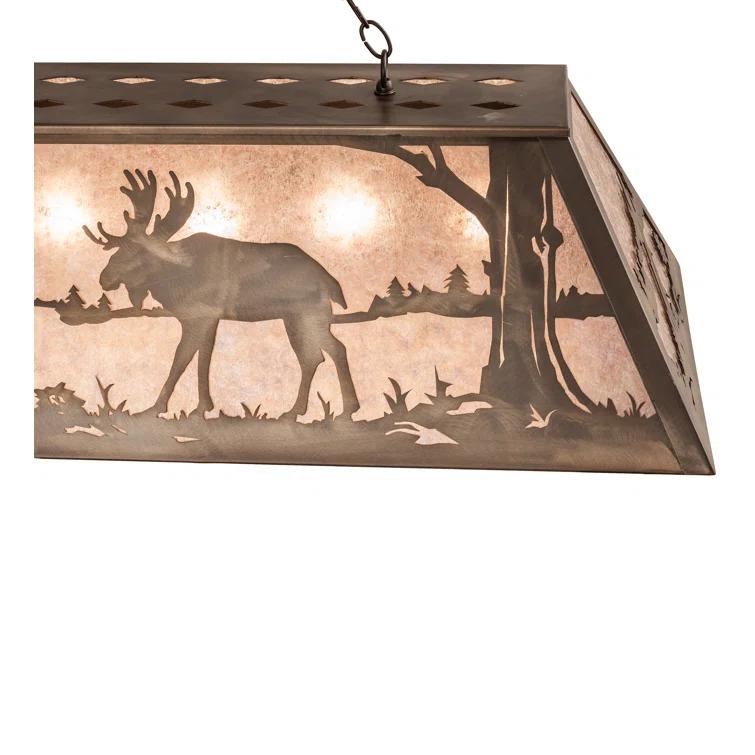 Meyda Lighting Rustic Lodge 9 - Light Antique Copper Pool Table Lights Pendant