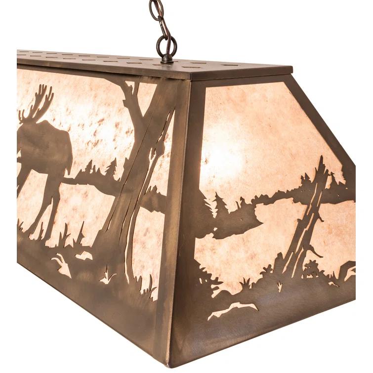 Meyda Lighting Rustic Lodge 9 - Light Antique Copper Pool Table Lights Pendant