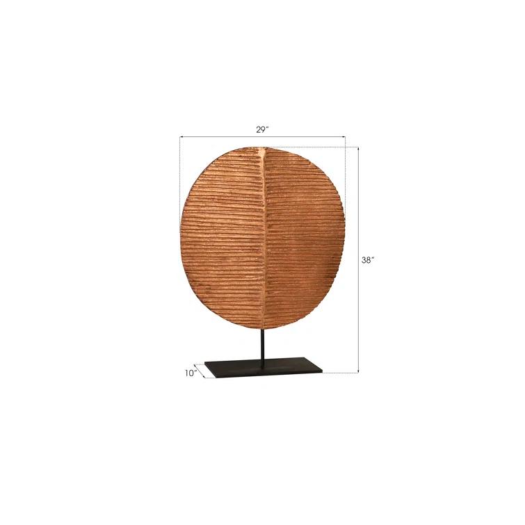 Carved Leaf on Stand Sculpture